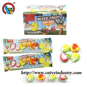 4 in 1 mix fruit shape gummy candy manufacturer
