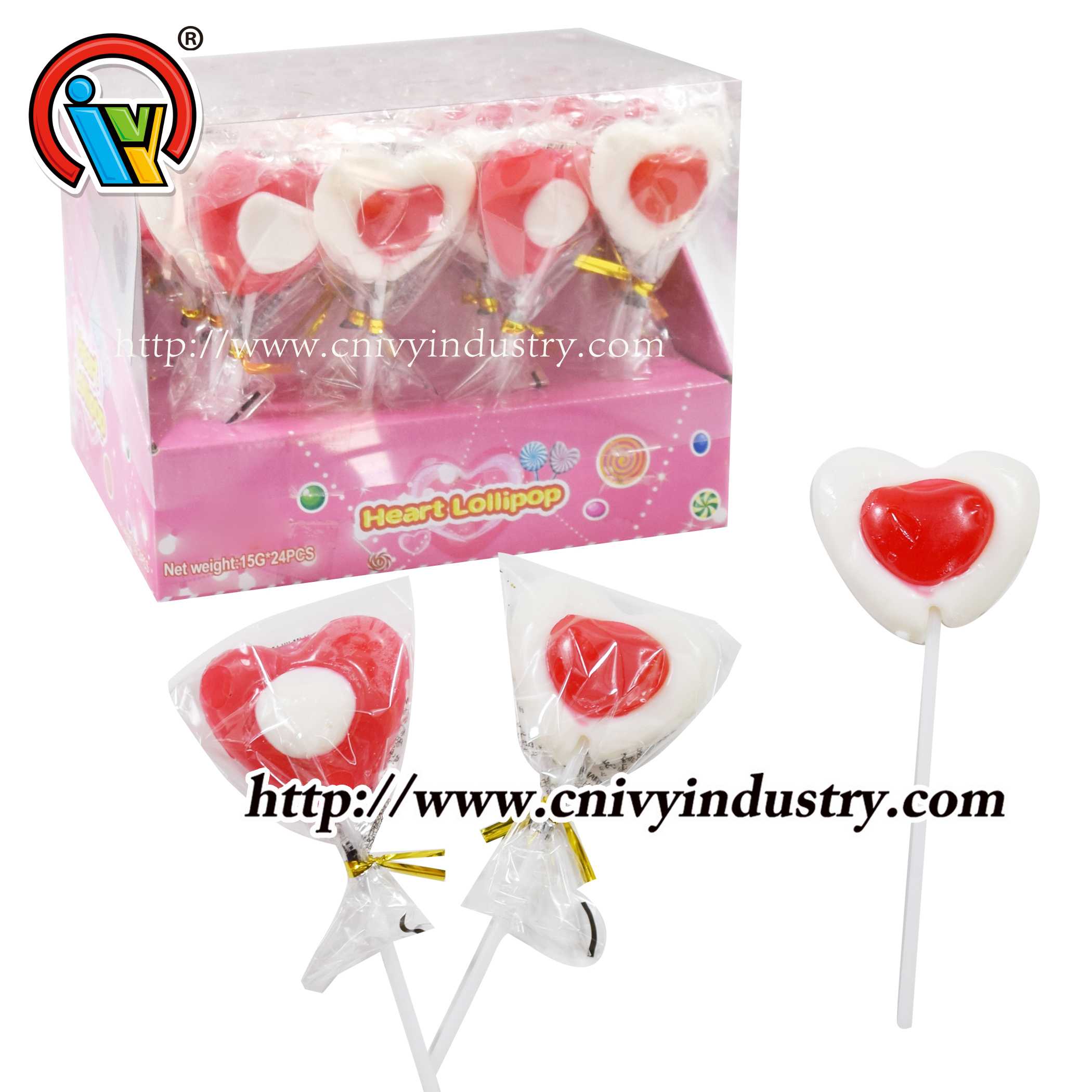 heart shape lollipop hard candy