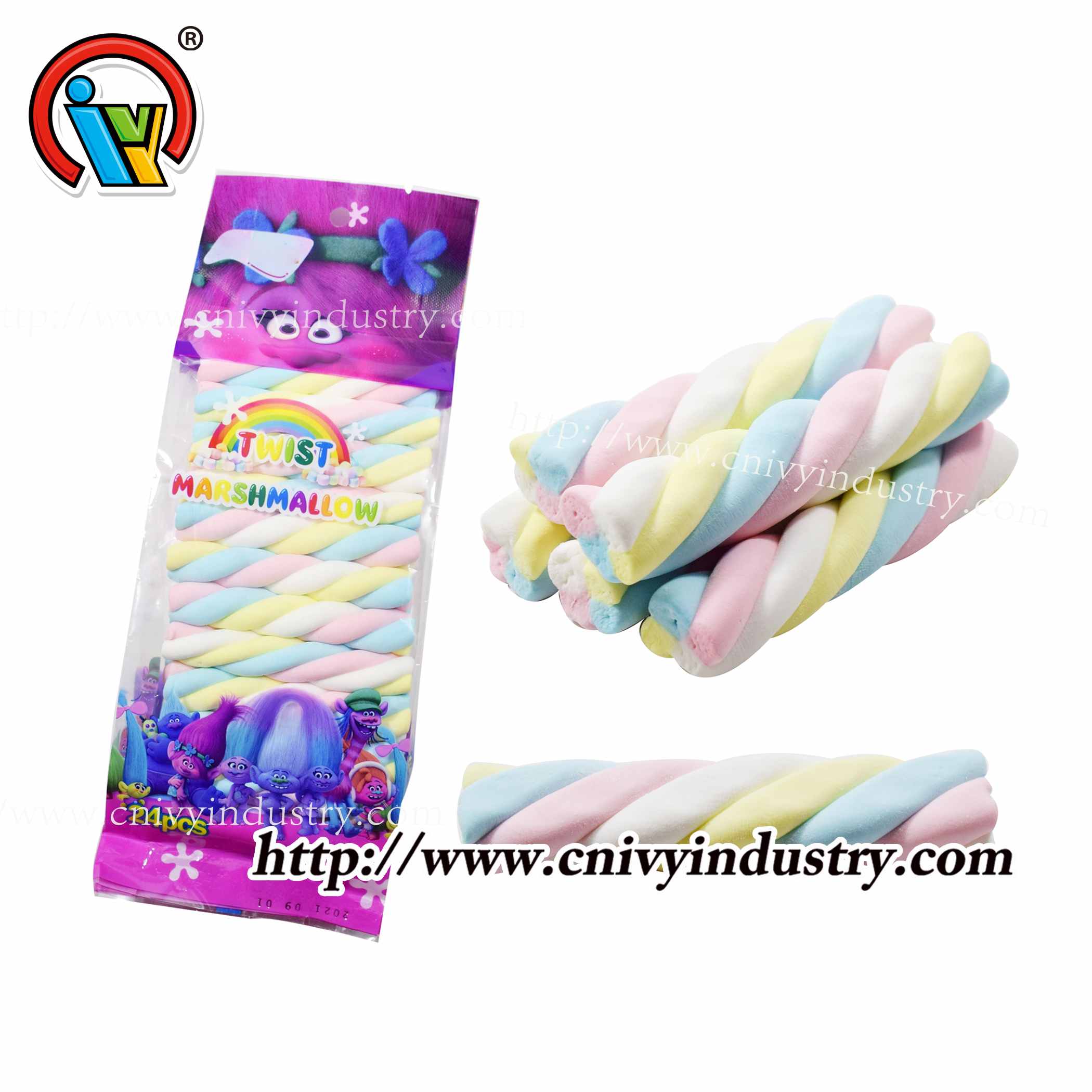 twist marshmallow candy factory