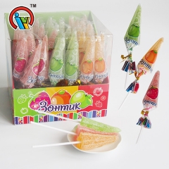 forma de sombrilla con sabor a fruta masticar caramelos lollipop