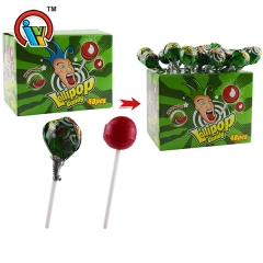 Fruity Hard Lollipop Candy with Bubble Gum