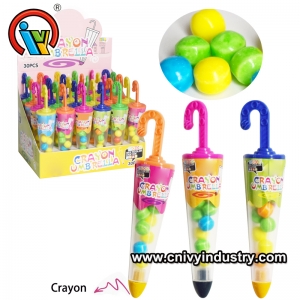 Nueva llegada forma de paraguas de color crayón juguete caramelo para la venta