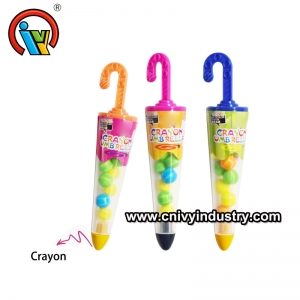Nueva llegada forma de paraguas de color crayón juguete caramelo para la venta
