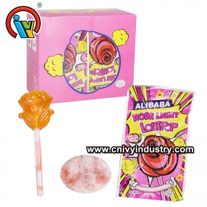 Lollipop Fluorescencia De Rosa Con Caramelos Popping