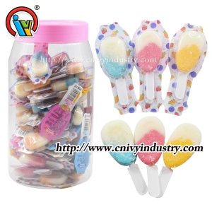 Sabor de frutas Masticar gomismo Jelly Lollipop Candy