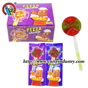 Wholesale pizza forma luz lollipop caramelo